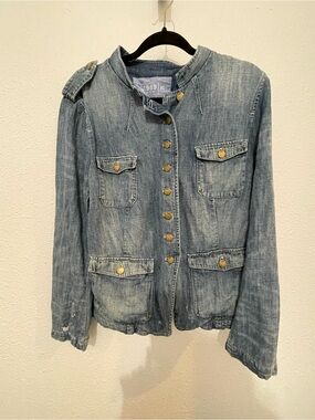 Gap 1969 Denim Lightweight Jacket Size XL light Blue wash button up 100% Cotton